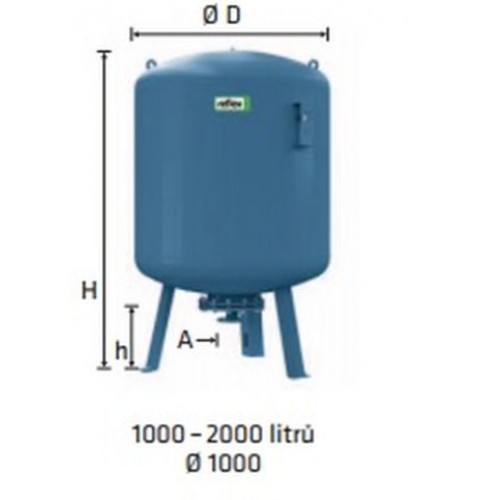 Refix expanzní nádoba DE/1001/16 pr.: 1000mm modrá