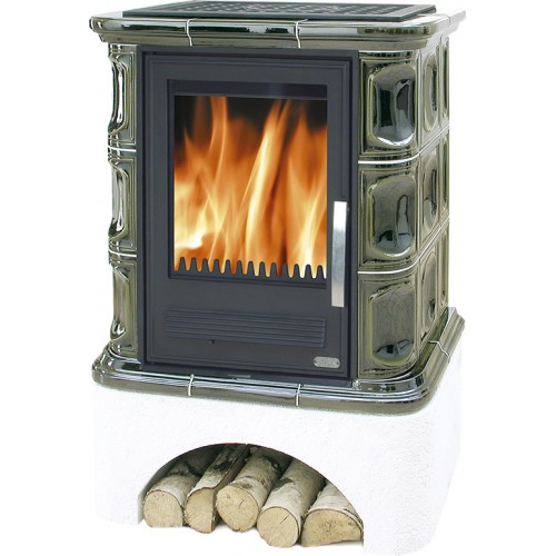 ABX Regina L, Kachlová kamna na dřevo s lit. vložkou a výměníkem, zelená
