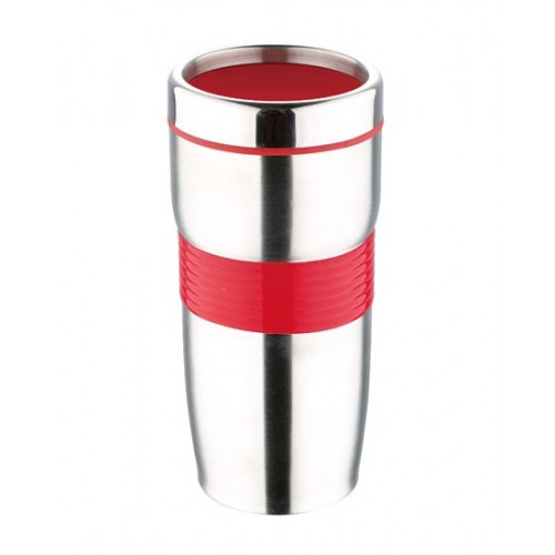 RENBERG Termohrnek nerez / silikon 450 ml, červená RB-3021cerv RENBERG Termohrnek nerez / silikon 450 ml, červená RB-3021cerv