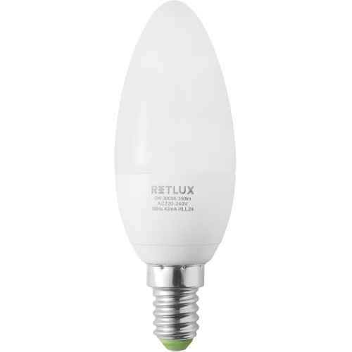 RETLUX RLL 25 žárovka LED C37 5W E14, 50001412