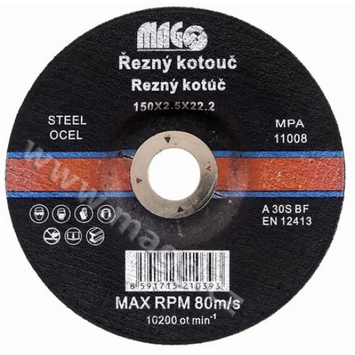 Řezné kotouče na kov 115x1,0x22,2mm RK11510 Řezné kotouče na kov 115x1,0x22,2mm RK11510
