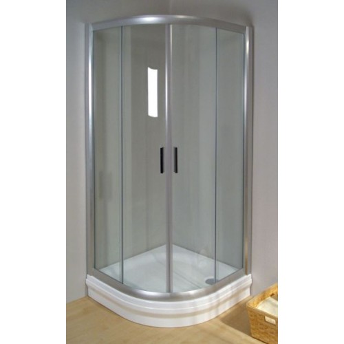 RAVAK Rapier NRKCP4-100 sprchový kout čtvrtkruhový posuvný, satin+Transparent 3L3A0U00Y1