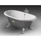 Roca Newcast litinová smaltovaná vana 170 x 85cm, 222l, šedá/bílá antislip 7233650000