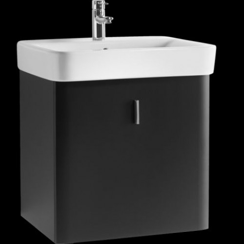 Roca Senso Square skříňka pro umyvadlo 85 cm, zásuvka, matný lak, černá 7856308868