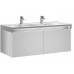 Roca Stratum skříňka 129 × 49,5 × 45cm pod umyvadlo, lesklý lak, bílá 7856222606