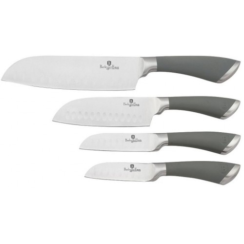 BERLINGERHAUS Velvet Chef Sada nožů santoku 4 ks, nerez, šedá BH-2019