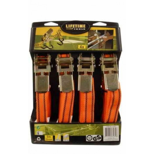 Sada ráčnových popruhů 5m x 25mm - 4 ks