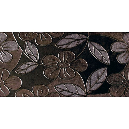 SAPHO BORAX Decor Flor Negro Plata keramická obkládačka 20x40 BRX015