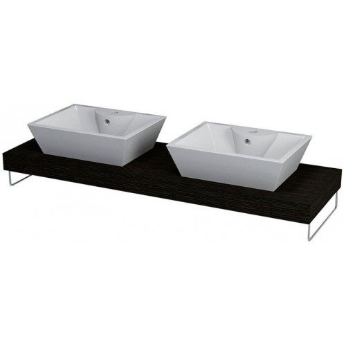 SAPHO ELSA 59707DB deska 140x44cm, 2 otvory, dub tmavý