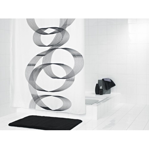 SAPHO LOOP sprchový závěs 180x200cm, polyester, spirála 42346 SAPHO LOOP sprchový závěs 180x200cm, polyester, spirála 42346