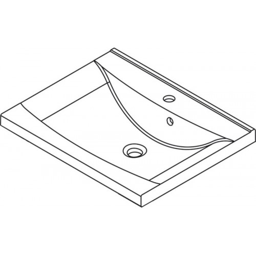 SAPHO LUCIA umyvadlo 60x48cm, litý mramor, bílá 50062