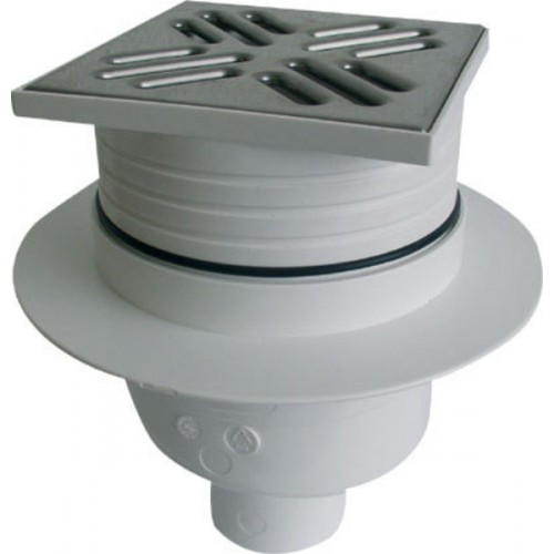 SAPHO Podlahová vpusť 105x105 přímá, odpad 50mm, nerez SI5PC00 SAPHO Podlahová vpusť 105x105 přímá, odpad 50mm, nerez SI5PC00