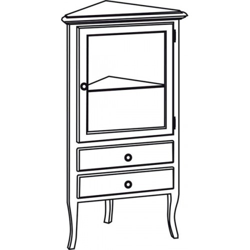 SAPHO RETRO skříňka rohová 60x120x47cm, buk, pravá 1715