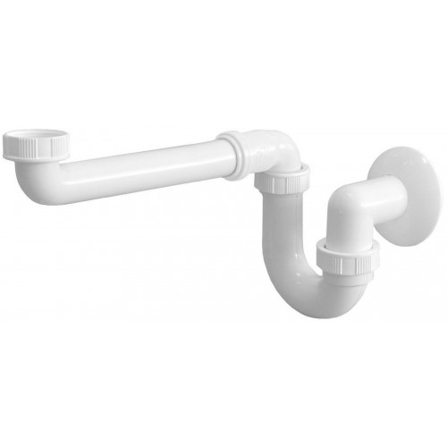 SAPHO Umyvadlový sifon šetřící místo nízký, 1"1/4, odpad 40 mm, bílá 151.128.0