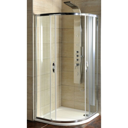 SAPHO čtvrtkruhová sprchová zástěna 900x900mm, čiré sklo + sprchová vanička AG3090