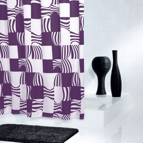 SAPHO SWING sprchový závěs 180x200cm, polyester, lila 42371