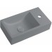 CREST R Betonové umyvadlo včetně výpusti, 40x22cm, pravé, šedá AR412