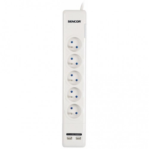 SENCOR SSP 560 přepěťová ochrana 5 zásuvek+2xUSB 50001678