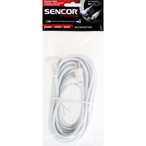 SENCOR SAV 169-050W antenní koaxiální kabel M-F 90° 35039753