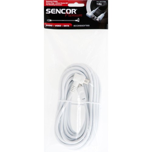 SENCOR SAV 169-075W antenní koaxiální kabel M-F 90° 35039754