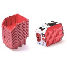Kistenberg BINEER LONG SET Plastové úložné boxy 12 kusů, 120x77x60mm, červená KBILS12-3