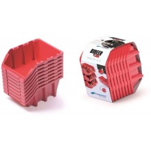 Prosperplast BINEER LONG SET Plastové úložné boxy 8 kusů, 160x98x160mm, červená KBILS16-30