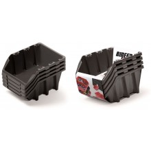 Kistenberg BINEER LONG SET Plastové úložné boxy 4 ks, 295x198x195mm, černá KBILS30