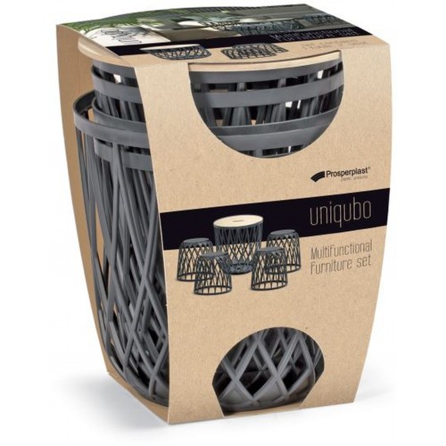 Prosperplast UNIQUBO Set univerzálních košů 4+1 šedý kámen IKUBS5 Prosperplast UNIQUBO Set univerzálních košů 4+1 šedý kámen IKUBS5