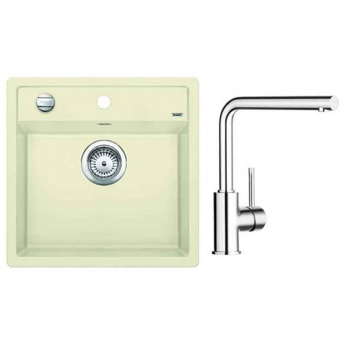 BLANCO SET dřez Dalago 5 jasmín Silgranit + dřezová baterie MILA chrom BLANCO SET dřez Dalago 5 jasmín Silgranit + dřezová baterie MILA chrom