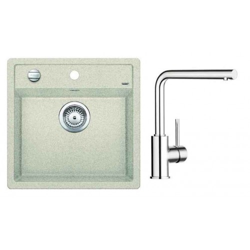BLANCO SET dřez Dalago 5 písek Silgranit + dřezová baterie MILA chrom BLANCO SET dřez Dalago 5 písek Silgranit + dřezová baterie MILA chrom