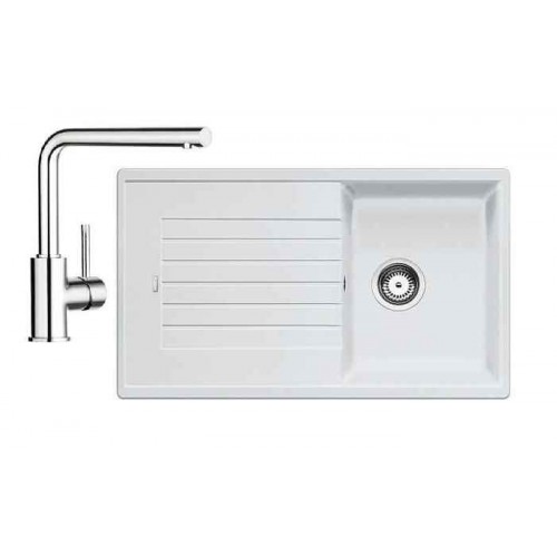 BLANCO SET dřez ZIA 45 SL bílá Silgranit+ dřezová baterie MILA chrom BLANCO SET dřez ZIA 45 SL bílá Silgranit+ dřezová baterie MILA chrom