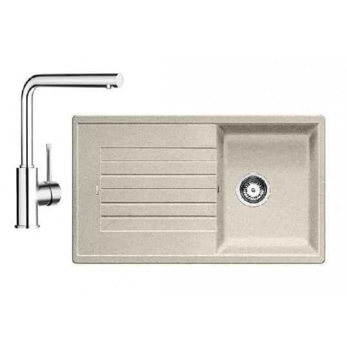 BLANCO SET dřez ZIA 45 SL písek Silgranit + dřezová baterie MILA chrom