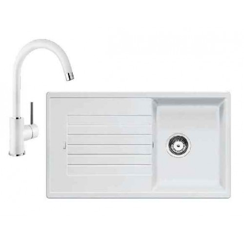 BLANCO SET dřez ZIA 45 SL Silgranit + dřezová baterie MIDA bílá BLANCO SET dřez ZIA 45 SL Silgranit + dřezová baterie MIDA bílá