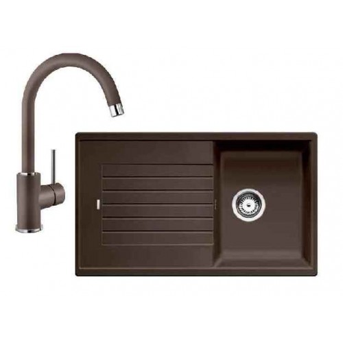 BLANCO SET dřez ZIA 45 SL Silgranit + dřezová baterie MIDA káva