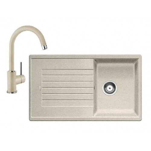 BLANCO SET dřez ZIA 45 SL Silgranit + dřezová baterie MIDA písek BLANCO SET dřez ZIA 45 SL Silgranit + dřezová baterie MIDA písek