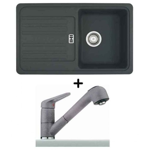 Franke SET G20 granitový dřez EFG 614-78 šedý kámen + dřezová baterie FC 9547.084