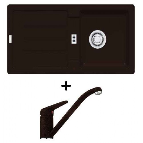 Franke SET G27 granitový dřez STG 614 onyx + dřezová baterie FC 9541.071