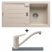 Franke SET G27 granitový dřez STG 614 pískový melír + dřezová baterie FC 9541.085
