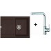Franke SET G39 granitový dřez MRG 611.070 tmavě hnědá + dřezová baterie Samoa