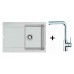 Franke SET G39 granitový dřez MRG 611.098 stříbrná + dřezová baterie Samoa