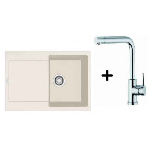Franke SET G39 granitový dřez MRG 611.073 vanilka + dřezová baterie Samoa