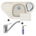 Franke SET G45 granitový dřez COG 651 E bílá-led + dřezová baterie FC 9541.031 + dávkovač FD 300
