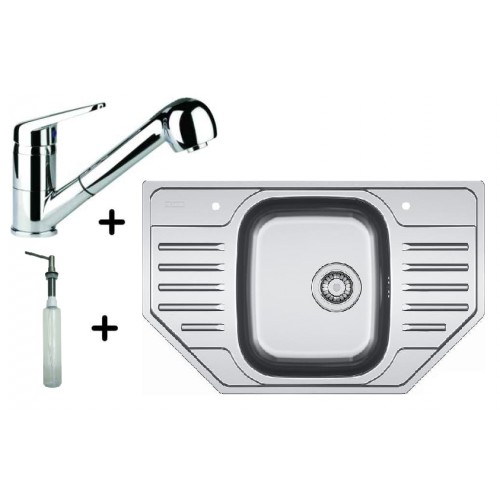 Franke SET N39 nerezový dřez PXN 612 E + dřezová baterie FC 9547.031 + dávkovač saponátu HC 20 Franke SET N39 nerezový dřez PXN 612 E + dřezová baterie FC 9547.031 + dávkovač saponátu HC 20