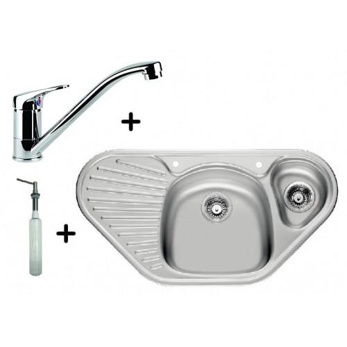 Franke SET N40 nerezový dřez MON 651 E + dřezová baterie FC 1839 + dávkovač saponátu HC 20