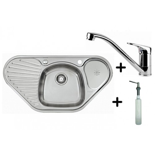 Franke SET N42 nerezový dřez MON 681 E + dřezová baterie FB 250 + dávkovač saponátu HC 20