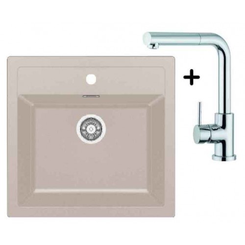 Franke SET T12 tectonitový dřez SID 610 kávová + dřezová baterie FN 0147 Franke SET T12 tectonitový dřez SID 610 kávová + dřezová baterie FN 0147