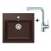 Franke SET T13 tectonitový dřez SID 610 hnědá + dřezová baterie Samoa