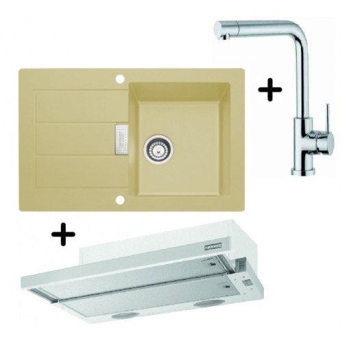 Franke SET T18 tectonitový dřez SID 611-78 kávová + dřezová baterie Samoa + FTC 6032 GR/XS Franke SET T18 tectonitový dřez SID 611-78 kávová + dřezová baterie Samoa + FTC 6032 GR/XS