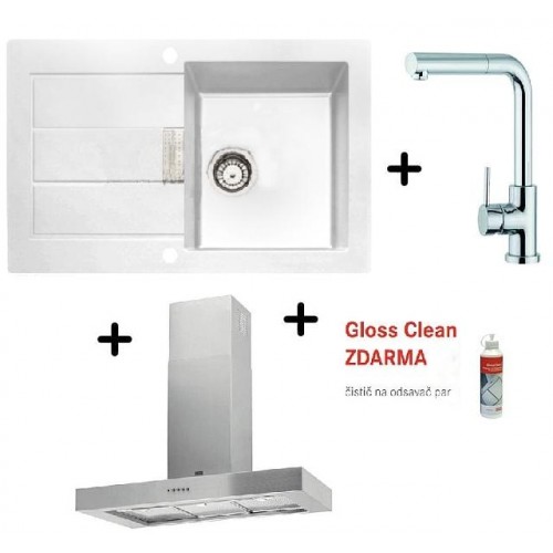 Franke SET T19 tectonitový dřez SID 611-78 bílá + dřezová baterie FN 0147 + FDF 6046 XS