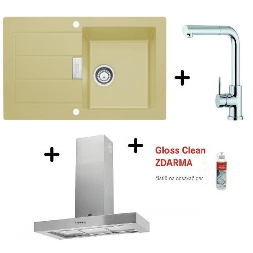 Franke SET T19 tectonitový dřez SID 611-78 kávová + dřezová baterie FN 0147 + FDF 6046 XS